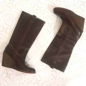 Frye | Leather Wedge Boots 9.5M